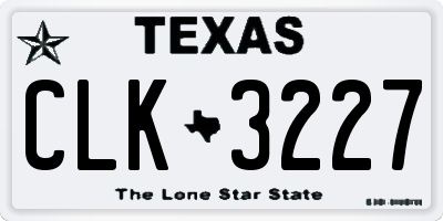 TX license plate CLK3227