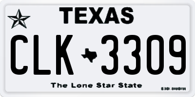 TX license plate CLK3309