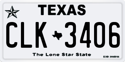 TX license plate CLK3406