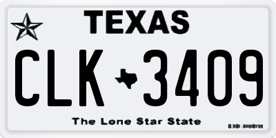 TX license plate CLK3409