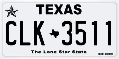 TX license plate CLK3511