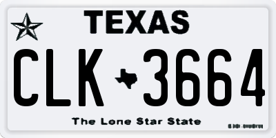 TX license plate CLK3664