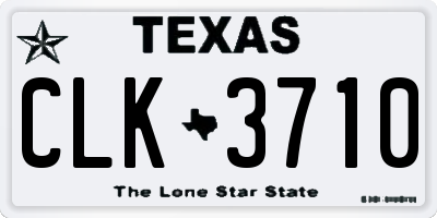 TX license plate CLK3710