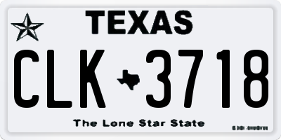 TX license plate CLK3718