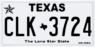 TX license plate CLK3724