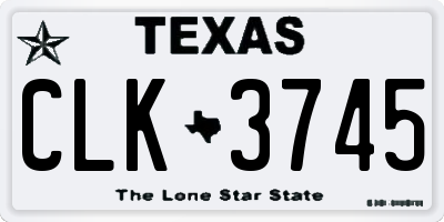 TX license plate CLK3745