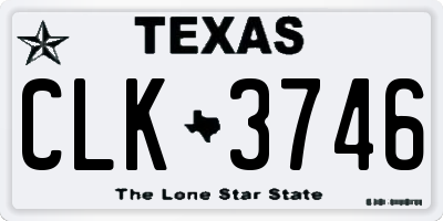 TX license plate CLK3746