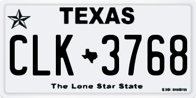 TX license plate CLK3768