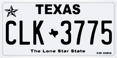 TX license plate CLK3775