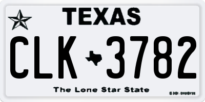 TX license plate CLK3782