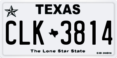 TX license plate CLK3814
