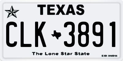 TX license plate CLK3891