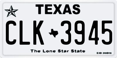 TX license plate CLK3945