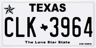 TX license plate CLK3964