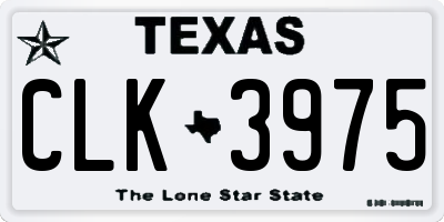 TX license plate CLK3975