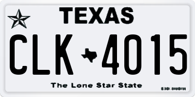 TX license plate CLK4015