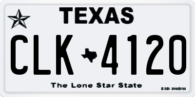TX license plate CLK4120