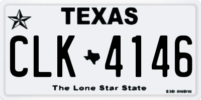 TX license plate CLK4146