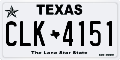 TX license plate CLK4151