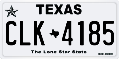 TX license plate CLK4185