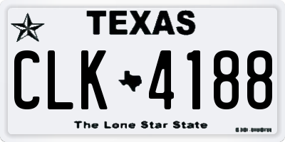 TX license plate CLK4188