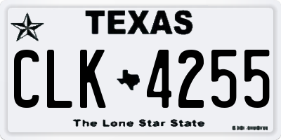 TX license plate CLK4255