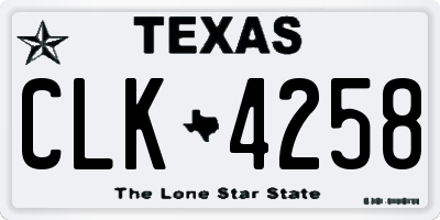 TX license plate CLK4258