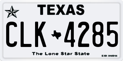 TX license plate CLK4285