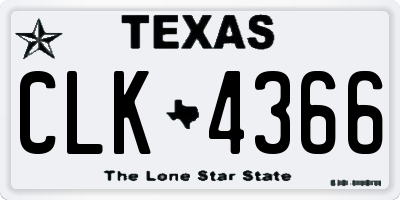 TX license plate CLK4366