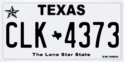 TX license plate CLK4373