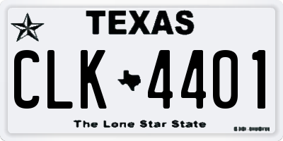 TX license plate CLK4401