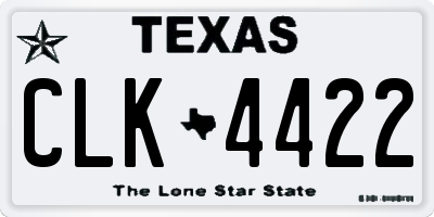 TX license plate CLK4422
