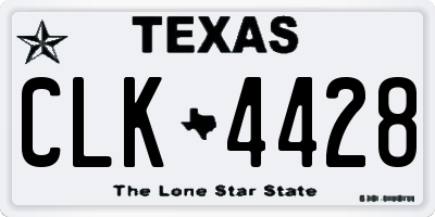 TX license plate CLK4428