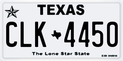 TX license plate CLK4450