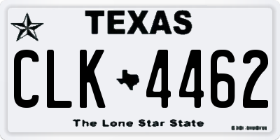 TX license plate CLK4462