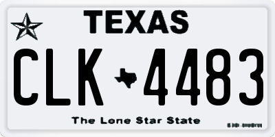 TX license plate CLK4483