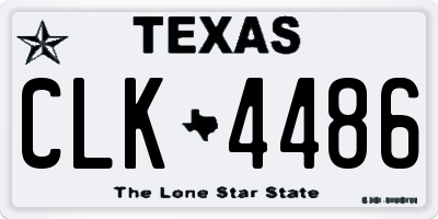 TX license plate CLK4486