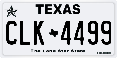 TX license plate CLK4499