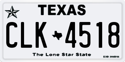 TX license plate CLK4518