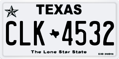 TX license plate CLK4532