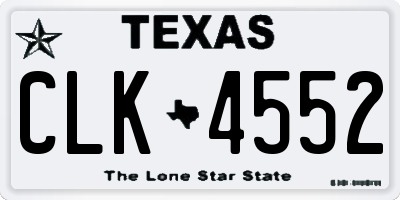 TX license plate CLK4552