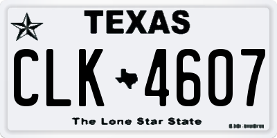 TX license plate CLK4607