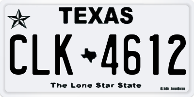 TX license plate CLK4612