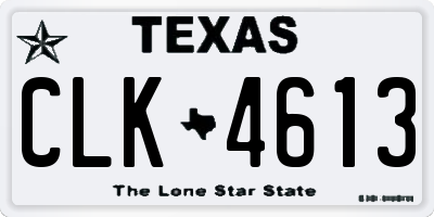 TX license plate CLK4613