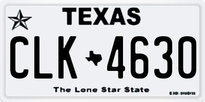 TX license plate CLK4630
