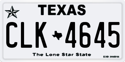 TX license plate CLK4645