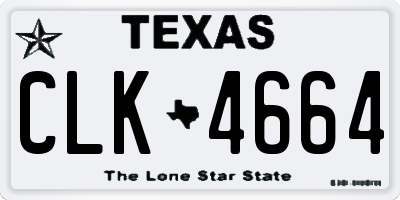 TX license plate CLK4664