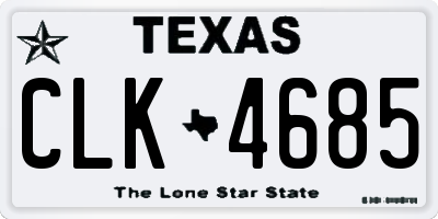 TX license plate CLK4685