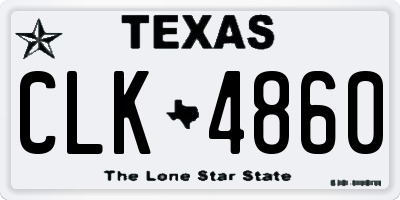 TX license plate CLK4860