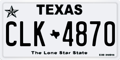 TX license plate CLK4870